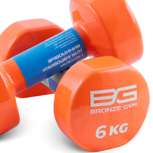Гантели для аэробики виниловые BRONZE GYM,6 кг., пара
