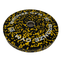 Диск бамперный BRONZE GYM камуфляж желтый 15 кг