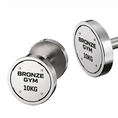 Набор стальных гантелей BRONZE GYM, 12-30 кг - 10 пар, шаг 2 кг