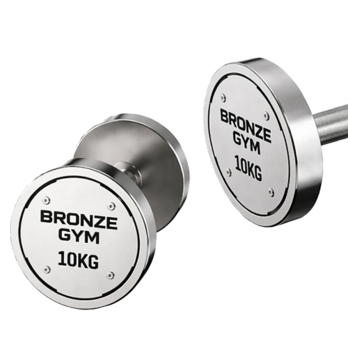Набор стальных гантелей BRONZE GYM, 32-50 кг - 10 пар, шаг 2 кг