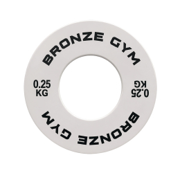 Диск калиброванный BRONZE GYM для пауэрлифтинга белый 0,25 кг