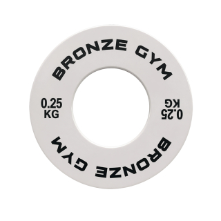 Диск калиброванный BRONZE GYM для пауэрлифтинга белый 0,25 кг