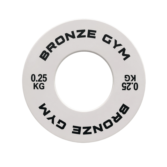 Диск калиброванный BRONZE GYM для пауэрлифтинга белый 0,25 кг