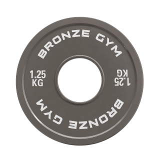Диск калиброванный BRONZE GYM для пауэрлифтинга серый 1,25 кг