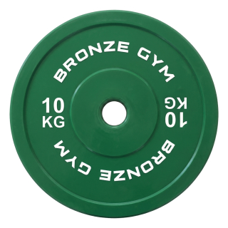 Диск олимпийский BRONZE GYM тяжелоатлетический зеленый 10 кг