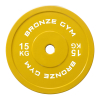 Диск олимпийский BRONZE GYM тяжелоатлетический желтый 15 кг