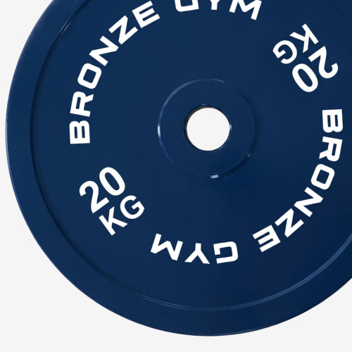 Диск олимпийский BRONZE GYM тяжелоатлетический синий 20 кг