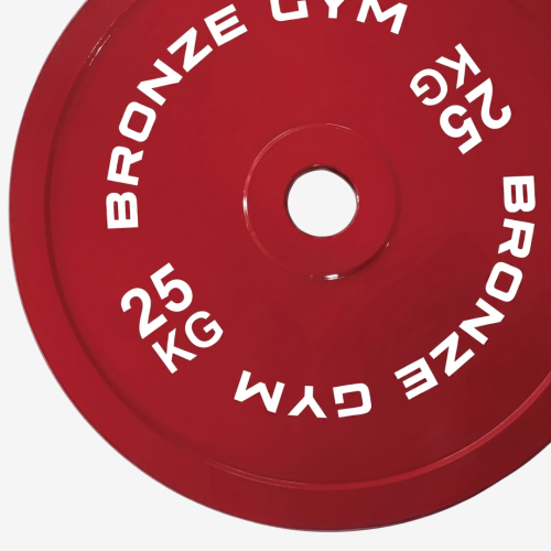 Диск олимпийский BRONZE GYM тяжелоатлетический красный 25 кг