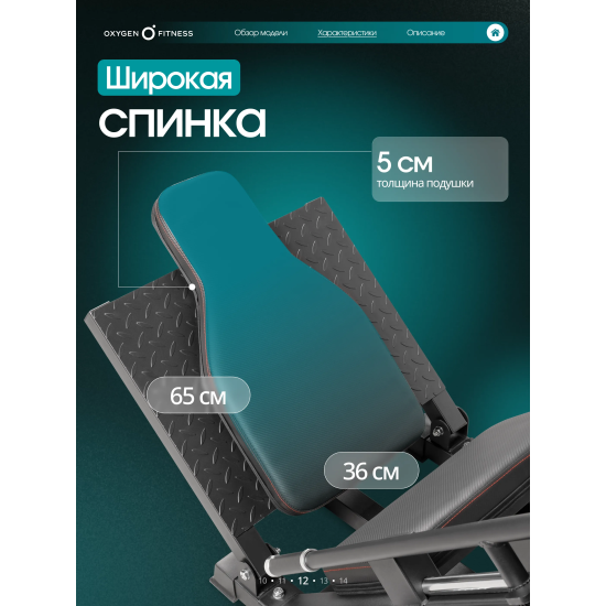 Жим ногами/Гакк-присед OXYGEN FITNESS BROOKS