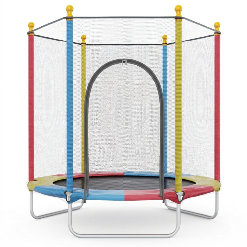 Батут каркасный DFC цветной 137 см с защитной сеткой