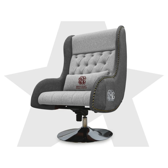 Дизайнерское кресло FUJIMO Monogram Silver Steel