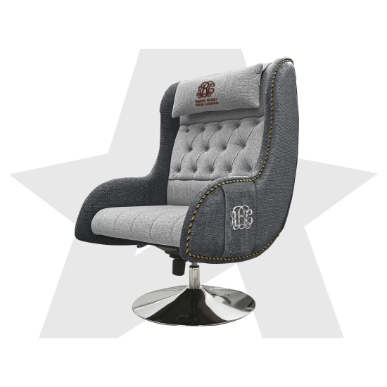 Дизайнерское кресло FUJIMO Monogram Silver Steel