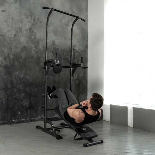 Турник-брусья DFC G-series с прямой скамьей с валиками