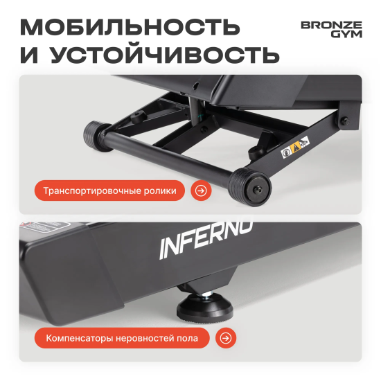 Электрическая беговая дорожка Bronze Gym Inferno