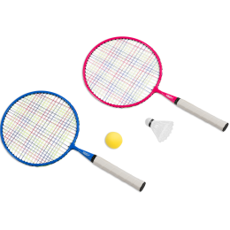 Набор для бадминтона с ракетками KRAFLA FUN200 (2шт), воланом и поролоновым мячом.