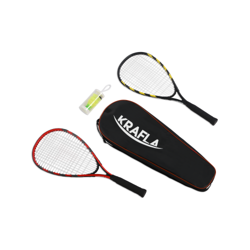 Набор для спидминтона KRAFLA S-SP500 с ракетками (2шт) и воланами (3шт) в чехле