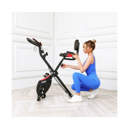 Велотренажер DFC X-Bike MBB с эспандерами, черно-красный 