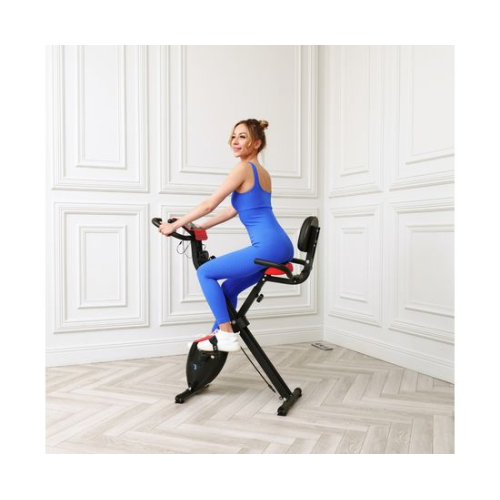 Велотренажер DFC X-Bike MBB с эспандерами, черно-красный 