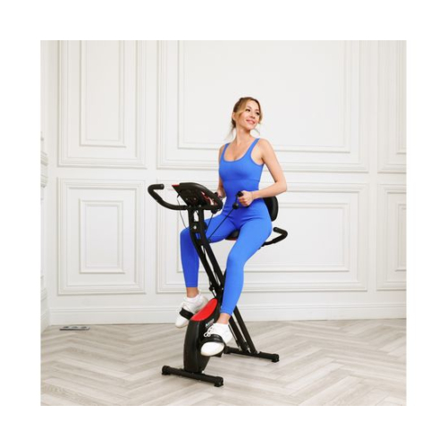 Велотренажер DFC X-Bike MBB с эспандерами, черно-красный 