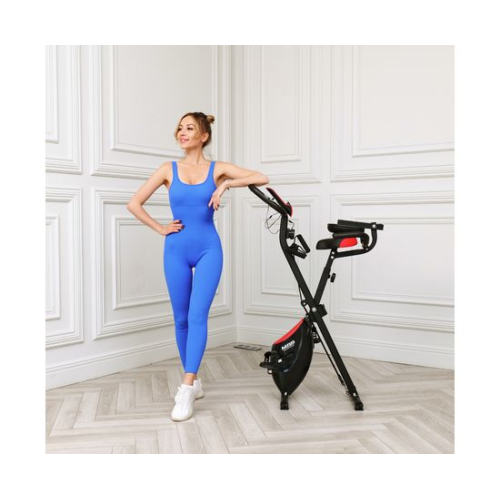 Велотренажер DFC X-Bike MBB с эспандерами, черно-красный 
