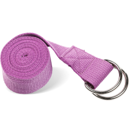 Ремень для йоги с металлическим карабином PRCTZ YOGA STRAP, фиолетовый
