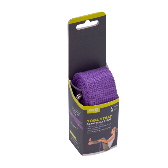 Ремень для йоги с металлическим карабином PRCTZ YOGA STRAP, фиолетовый