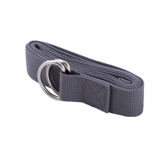 Ремень для йоги с металлическим карабином PRCTZ YOGA STRAP, серый.