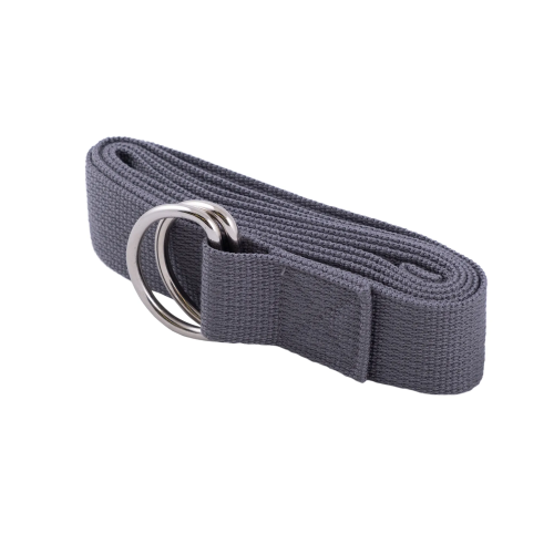 Ремень для йоги с металлическим карабином PRCTZ YOGA STRAP, серый.