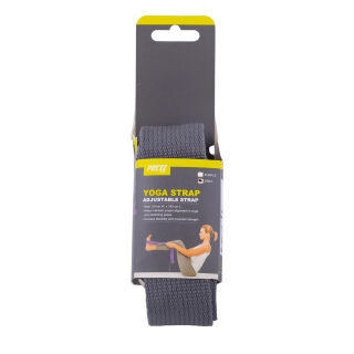 Ремень для йоги с металлическим карабином PRCTZ YOGA STRAP, серый.