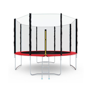 Батут с сеткой DFC PELPO 12ft с лестницей, RED