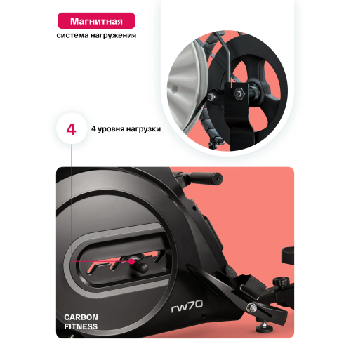 Гребной тренажер домашний CARBON FITNESS RW70