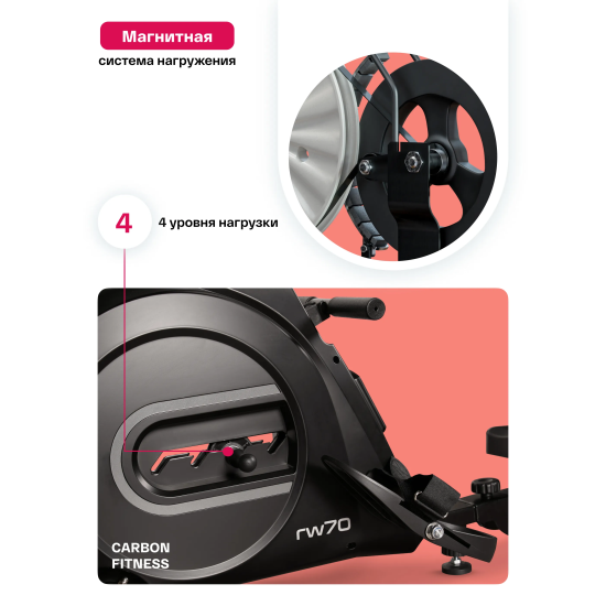 Гребной тренажер домашний CARBON FITNESS RW70