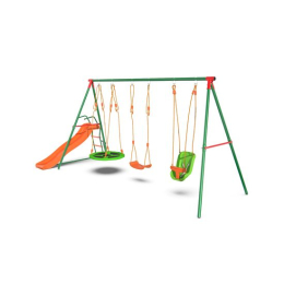 Детский комплекс DFC MULTIPLAY качели: верёвочные, для малышей, гнездо; горка