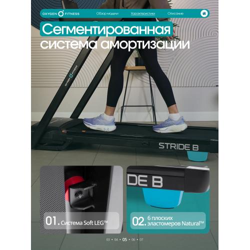 Беговая дорожка домашняя OXYGEN FITNESS STRIDE (черный)