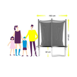 Батут с защитной сеткой DFC JUMP4FUN 6 ft черный с лестницей