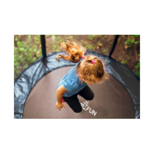 Батут с защитной сеткой DFC JUMP4FUN 6 ft черный с лестницей