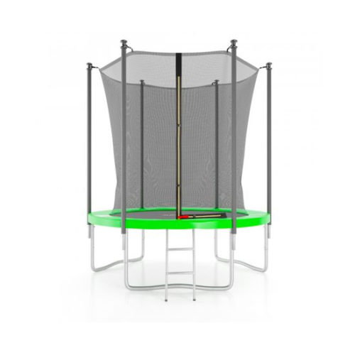Батут с защитной сеткой DFC JUMP4FUN 6 ft зеленый с лестницей