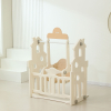 Манеж UNIX Kids DeLuxe House / Делюкс Дом бежевый, 180 x 200 см, с баскетбольной стойкой, доской для рисования, ковриком для игр