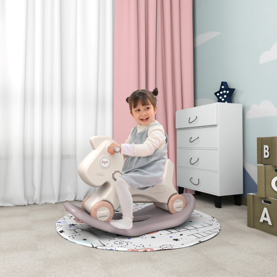 Лошадка-качалка-беговел UNIX Kids розовый