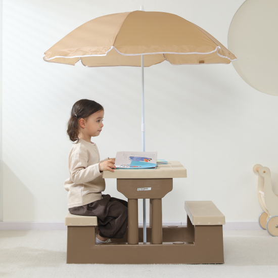Стол садовый с зонтом UNIX Kids Garden / Сад бежевый