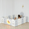 Манеж UNIX Kids Deluxe / Делюкс серый180 x 200 см, с баскетбольным кольцом и ковриком