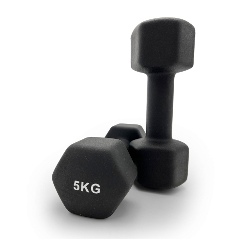 Гантель UNIX Fit неопреновая 5 кг Black, 2 шт.