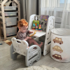 Стол трансформер детский 3 в 1 UNIX Kids со стульчиком серый