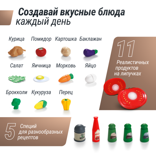 Набор посуды с продуктами UNIX Kids (48 предметов) белый