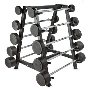 Штанга неразборная обрезиненная 50 кг. Изогнутый гриф. VictoryFit VF-DX5500