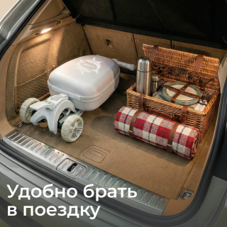 Самокат UNIX Kids Backpack Ocean / Океан с рюкзаком серый