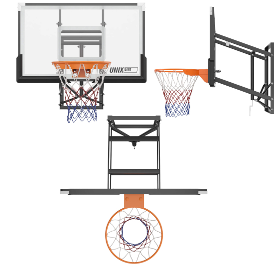 Баскетбольный щит регулируемый UNIX Line B-Backboard-PC 50"x32" (140 х 80 см) R45