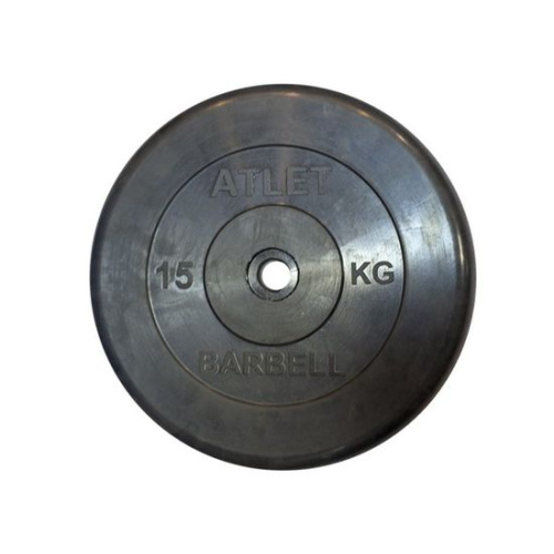 Диск обрезиненный BARBELL ATLET 15 кг / диаметр 26 мм