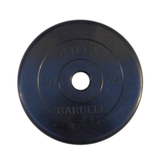 Диск обрезиненный BARBELL ATLET 20 кг / диаметр 51 мм