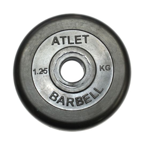 Диск обрезиненный BARBELL ATLET 1.25 кг / диаметр 26 мм